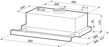 Вытяжка встраиваемая Krona 500 AIR 1W
