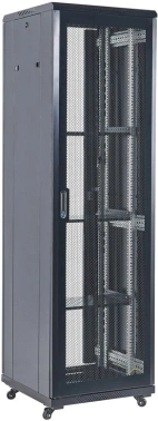 Шкаф коммутационный Rexant (04-1866-232) напольный 18U 600x600мм пер.дв.перфор. черный