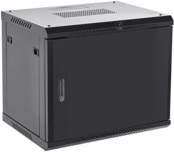 Шкаф коммутационный Rexant (04-1266-122) настенный 12U 600x600мм пер.дв.металл черный