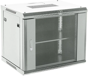 Шкаф коммутационный Rexant (04-0654-111) настенный 6U 400x542мм пер.дв.стекл серый