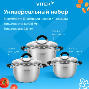 Набор кастрюль Vitek Секретный ингредиент VT-SS1406