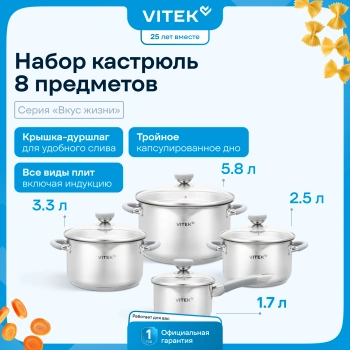 Набор посуды Vitek Вкус жизни VT-SS1218
