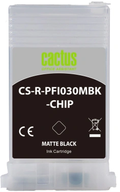 Картридж перезаправляемый струйный Cactus CS-R-PFI030MBK-CHIP
