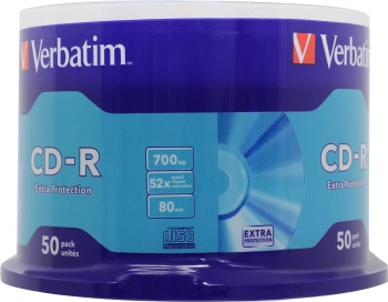 Диск CD-R Verbatim 700Mb 52x Cake Box (50шт) (43351)