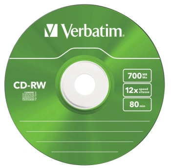 Диск CD-RW Verbatim 700Mb 12x Slim case (5шт) Color (43167)