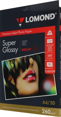 Фотобумага Lomond 1103101 A4/260г/м2/20л./белый высокоглянцевое для струйной печати