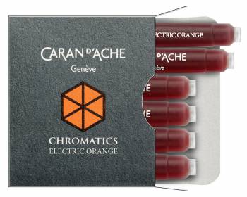 Картридж Carandache Chromatics (8021.052) Electric orange чернила для ручек перьевых (6шт)