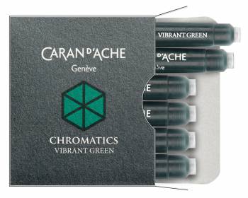 Картридж Carandache Chromatics (8021.210) Vibrant green чернила для ручек перьевых (6шт)