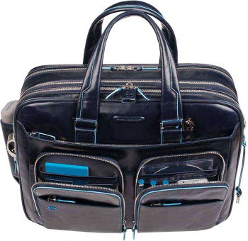 Деловая сумка Piquadro Blue Square CA2765B2/BLU2 с отделением для ноутбука синий натур.кожа