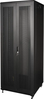 Шкаф серверный Lanmaster (TWT-CBB-42U-8X10-P1) напольный 42U 800x1000мм пер.дв.перфор. задн.дв.перфор.2-хст. 2 бок.пан. 800кг черный