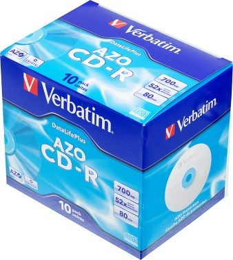 Диск CD-R Verbatim 700Mb 52x Jewel case (10шт) (43327)