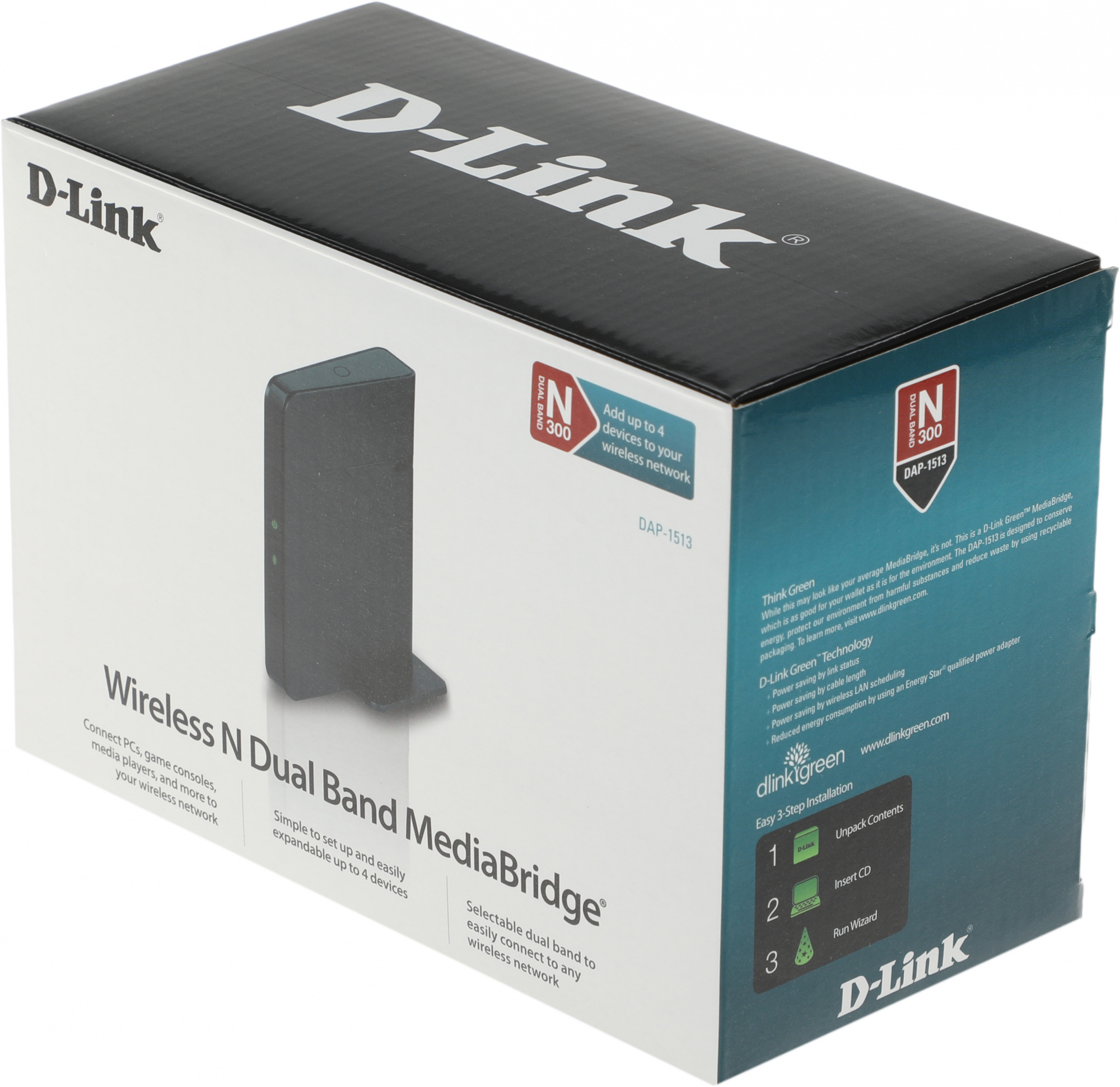 Мост беспроводной D-Link DAP-1513/A1A N300 Wi-Fi черный