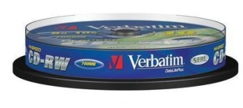 Диск CD-RW Verbatim 700Mb 12x Cake Box (10шт) (43480)
