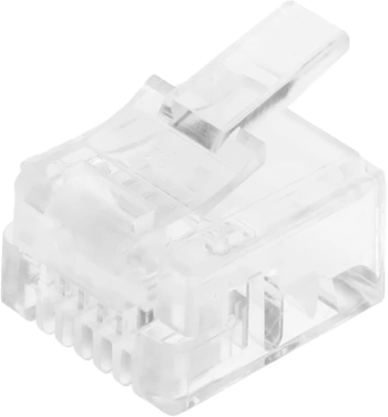 Коннектор Lanmaster (TWT-PL12-6P4C/100) UTP кат.3 RJ12 прозрачный (упак.:100шт)