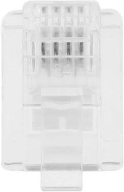 Коннектор Lanmaster (TWT-PL12-6P4C/100) UTP кат.3 RJ12 прозрачный (упак.:100шт)