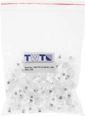 Коннектор Lanmaster (TWT-PL12-6P4C/100) UTP кат.3 RJ12 прозрачный (упак.:100шт)