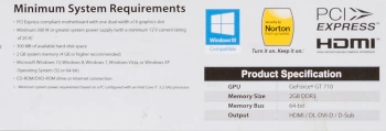 Видеокарта MSI PCI-E 2.0 GT 710 2GD3H LP NVIDIA  GeForce GT 710