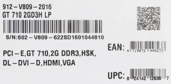 Видеокарта MSI PCI-E 2.0 GT 710 2GD3H LP NVIDIA  GeForce GT 710