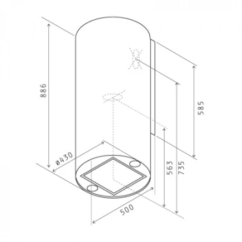 Вытяжка каминная Jet Air Pipe WH/A/43