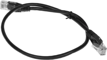 Патч-корд Lanmaster TWT-45-45-0.5-BK UTP RJ-45 вил.-вилка RJ-45 кат.5E 0.5м черный ПВХ (уп.:1шт)