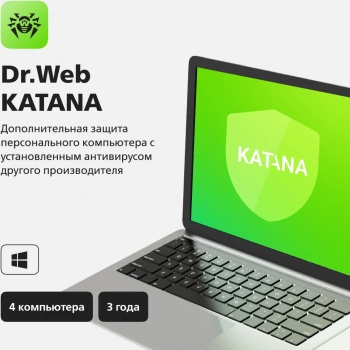 Ключ активации DR.Web Ключ активации KATANA 4 ПК на 3 года (LHW-KK-36M-4-A3)