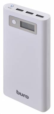 Мобильный аккумулятор Buro RA-16000-3U-LCD -WT Li-Ion 16000mAh 2.1A+1A белый 3xUSB