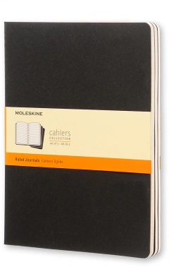 Блокнот Moleskine CAHIER JOURNAL QP321 XLarge 190х250мм обложка картон 120стр. линейка черный (3шт)