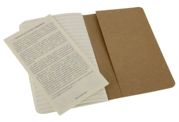 Блокнот Moleskine CAHIER JOURNAL QP411 Pocket 90x140мм обложка картон 64стр. линейка бежевый (3шт)