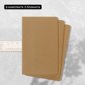 Блокнот Moleskine CAHIER JOURNAL QP413 Pocket 90x140мм обложка картон 64стр. нелинованный бежевый (3шт)