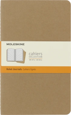 Блокнот Moleskine CAHIER JOURNAL QP416 Large 130х210мм обложка картон 80стр. линейка бежевый (3шт)