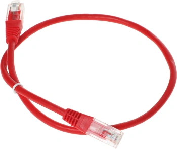 Патч-корд Lanmaster TWT-45-45-0.5-RD UTP RJ-45 вил.-вилка RJ-45 кат.5E 0.5м красный ПВХ (уп.:1шт)