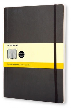Блокнот Moleskine CLASSIC SOFT QP622 XLarge 190х250мм 192стр. клетка мягкая обложка черный