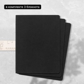 Блокнот Moleskine CAHIER JOURNAL QP322 XLarge 190х250мм обложка картон 120стр. клетка черный (3шт)