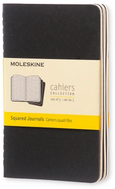 Блокнот Moleskine CAHIER JOURNAL QP312 Pocket 90x140мм обложка картон 64стр. клетка черный (3шт)