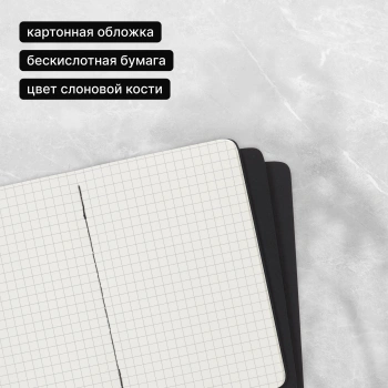 Блокнот Moleskine CAHIER JOURNAL QP312 Pocket 90x140мм обложка картон 64стр. клетка черный (3шт)