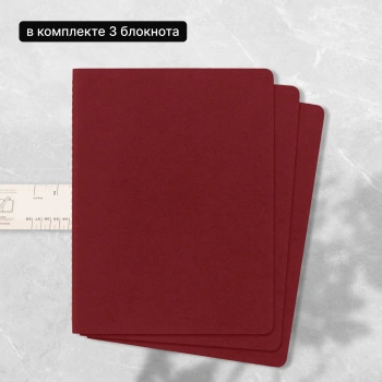 Блокнот Moleskine CAHIER JOURNAL CH123 XLarge 190х250мм обложка картон 120стр. нелинованный клюквенный (3шт)