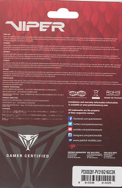 Память DDR3 2x8Gb 1600MHz Patriot  PV316G160C0K