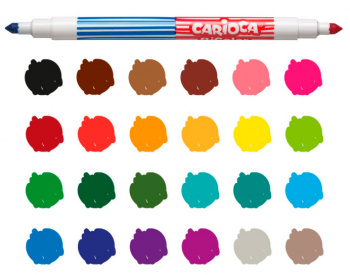 Фломастеры Carioca BI-Color 42269 12цв. двусторонние