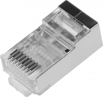 Коннектор Lanmaster (TWT-PL45/S-8P8C) FTP кат.5e RJ45 серебристый (упак.:100шт)