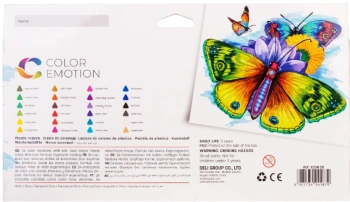 Восковые мелки Deli EC20020 Color Emotion трехгранные 24цв. картон.кор./европод.