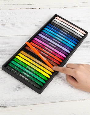 Восковые мелки Deli EC20020 Color Emotion трехгранные 24цв. картон.кор./европод.