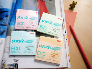 Блок самоклеящийся бумажный Stick`n ECO 21741 51x76мм 100лист. 60г/м2 пастель желтый