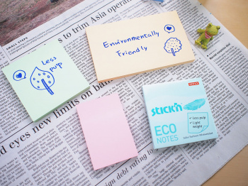 Блок самоклеящийся бумажный Stick`n ECO 21741 51x76мм 100лист. 60г/м2 пастель желтый