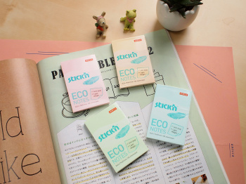 Блок самоклеящийся бумажный Stick`n ECO 21744 51x76мм 100лист. 60г/м2 пастель зеленый