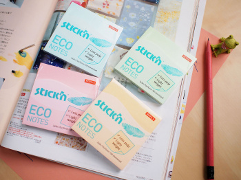 Блок самоклеящийся бумажный Stick`n ECO 21747 76x76мм 100лист. 60г/м2 пастель голубой