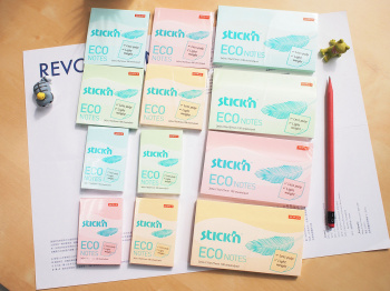 Блок самоклеящийся бумажный Stick`n ECO 21747 76x76мм 100лист. 60г/м2 пастель голубой