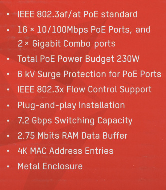 Коммутатор Hikvision  DS-3E0318P-E(C)