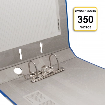 Папка-регистратор Silwerhof 355020-02 A4 50мм ПВХ/бумага синий мет.окант. сборная смен.карм. на кор.