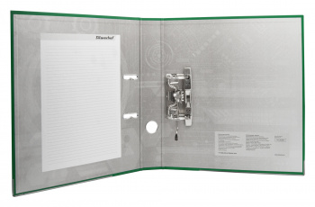 Папка-регистратор Silwerhof 355020-03 A4 50мм ПВХ/бумага зеленый мет.окант. сборная смен.карм. на кор.