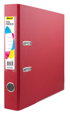 Папка-регистратор Silwerhof 355020-04 A4 50мм ПВХ/бумага красный мет.окант. сборная смен.карм. на кор.